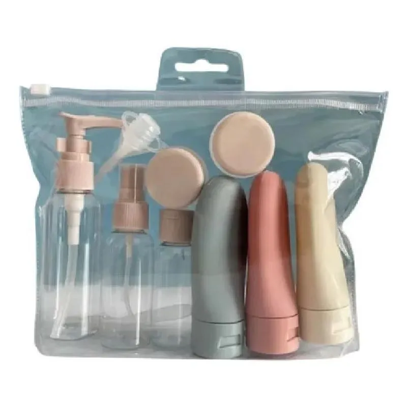10x Frasco Pote Silicone Kit 8 Creme Shampoo Viagem Vários