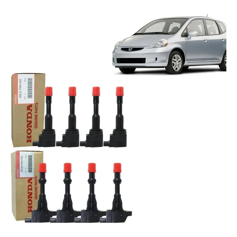 2x Jogo Bobina Ignição Honda Fit 1.4 8v Novo Hitach