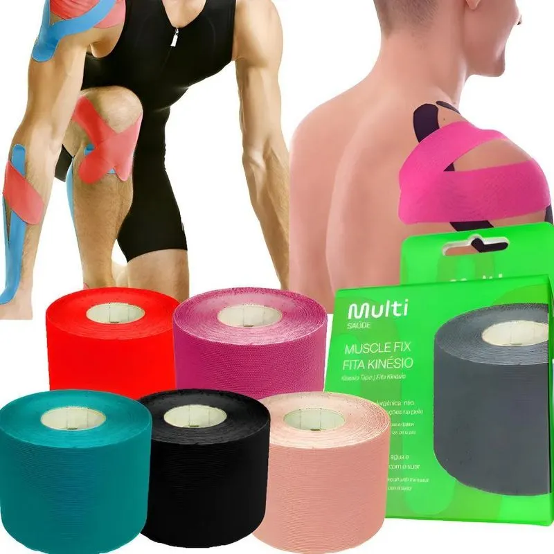 Fita Kinesio Tape Fisioterapia Rolo 5cmx5m Cores Multil Pret