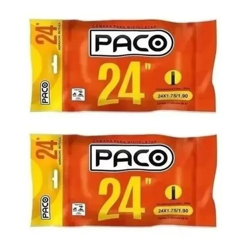 Kit 2 Câmaras De Ar Bike Pneu Aro 24 Americana Grossa 35mm T
