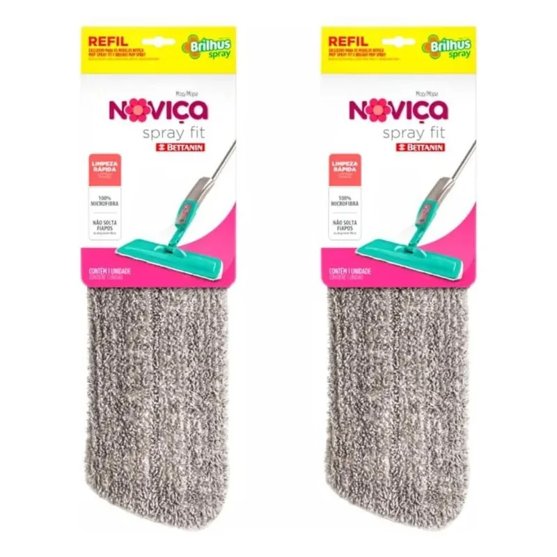 3x 2 Unid. Refil Rodo Mop Spray Fit Brilhus Noviça Bettanin
