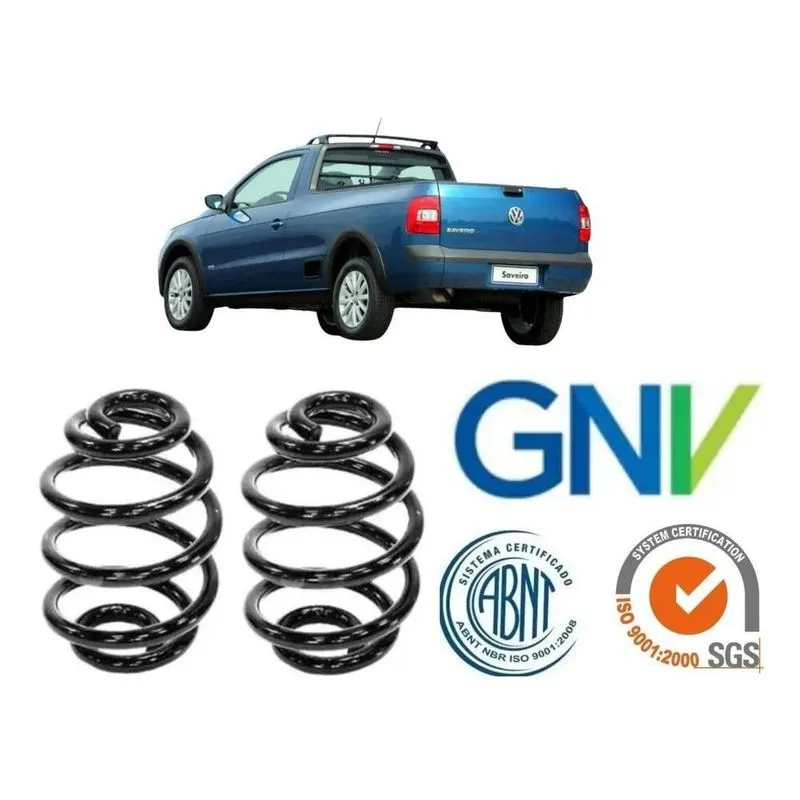 2x 2 Molas Reforçadas Traseiras Gnv Saveiro G5 G6 G7 6 M