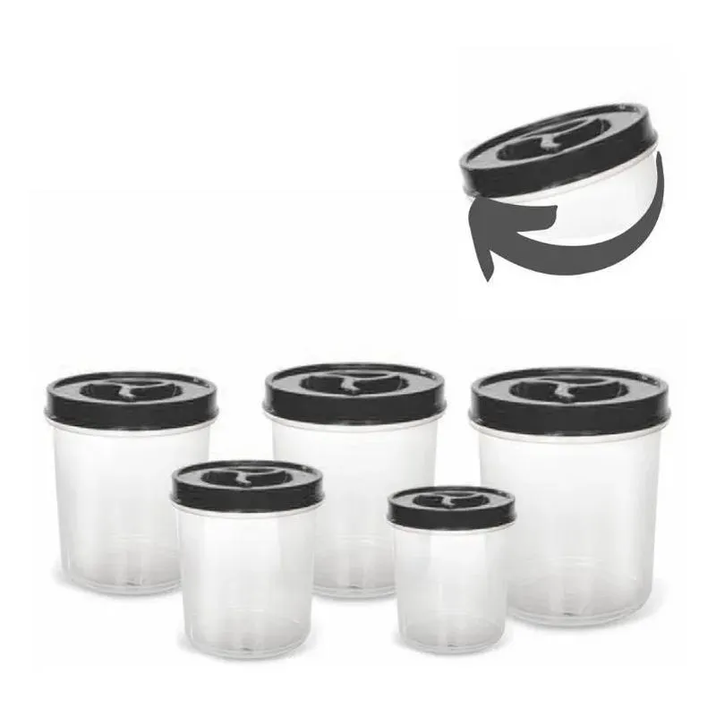 2x Conjunto Vasilhas Porta Mantimentos Tampa Rosca 5 Pçs Pre