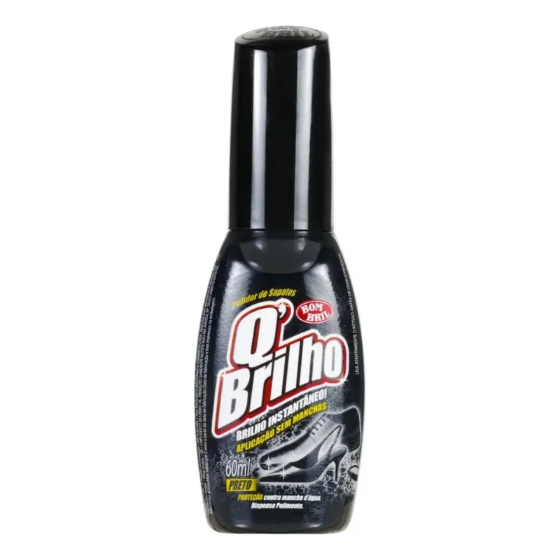 3x Polidor De Sapato Líquido Preto Q'brilho Frasco 60ml