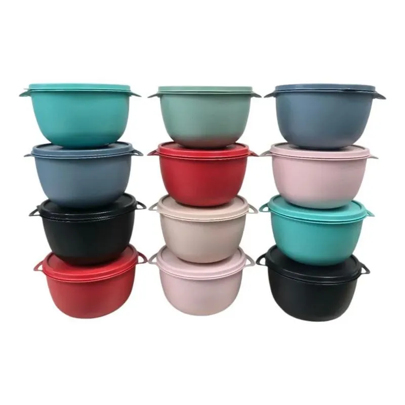 10x Kit De 12 Potes Bowl Redondo 500ml Cozinha Tapuer Pequen