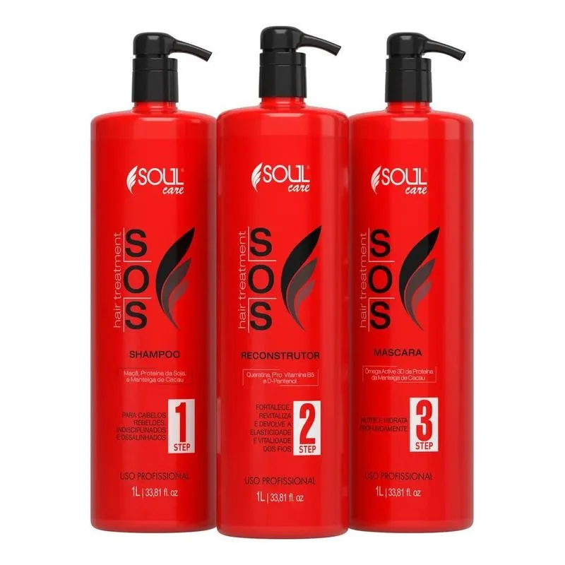 10x Kit Tratamento Capilar Profissional Sos 3 Litros Soul C