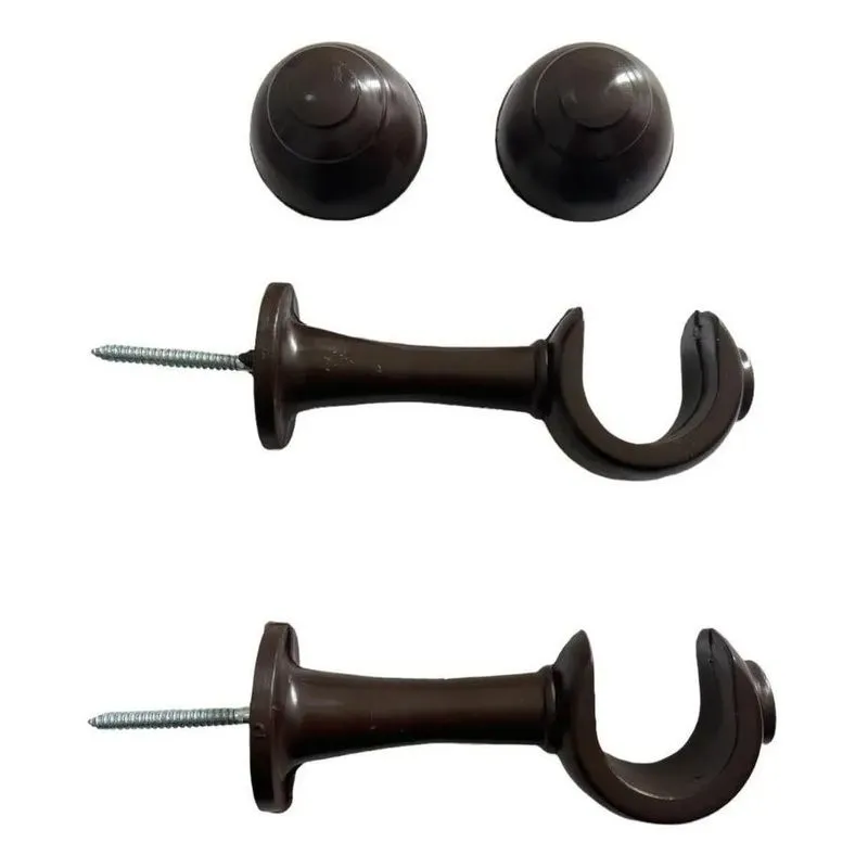3x Kit 2 Suporte Simples 28mm Plástico Para Cortina