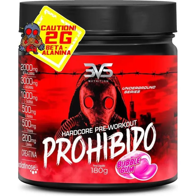 2x Pré Treino Prohibido - Sabor: Bubble Gum - A Combinação P