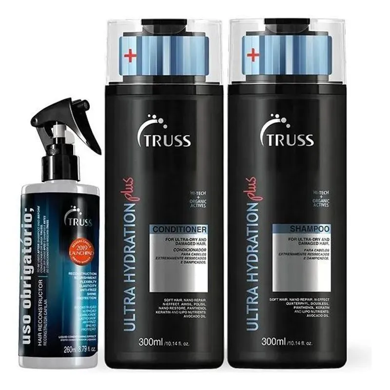 2x Truss Ultra Hydration Plus Shampoo E Condicionador + Flui