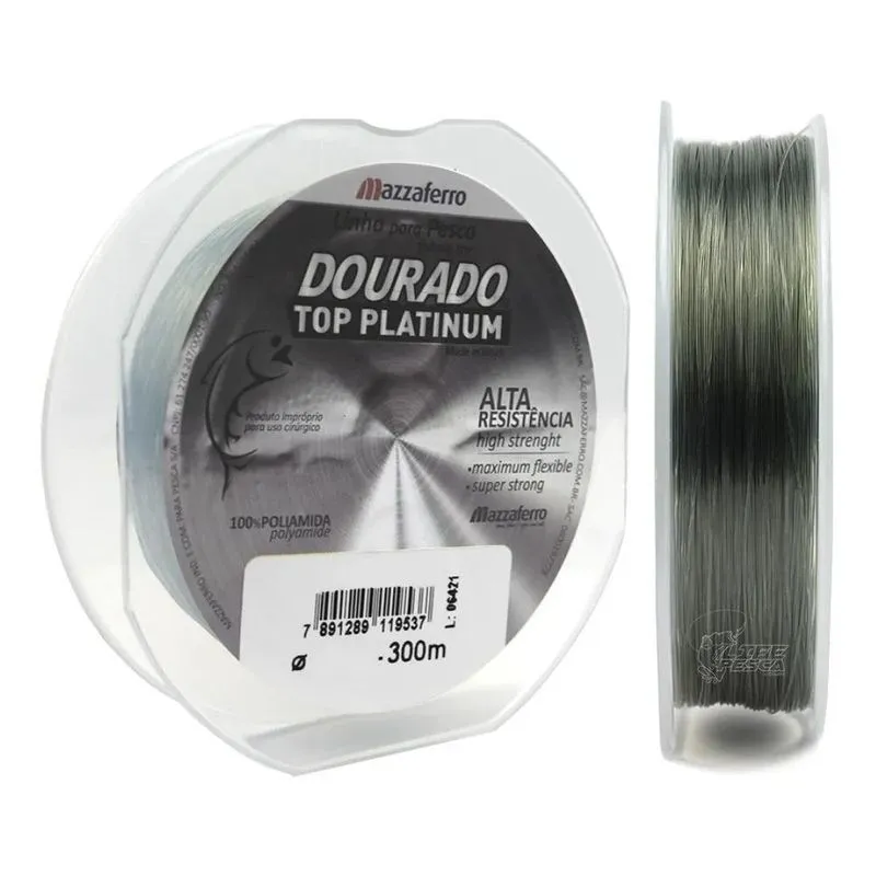 2x Linha Mazzaferro Dourado Top Platinum 0.50mm - 300 Metros