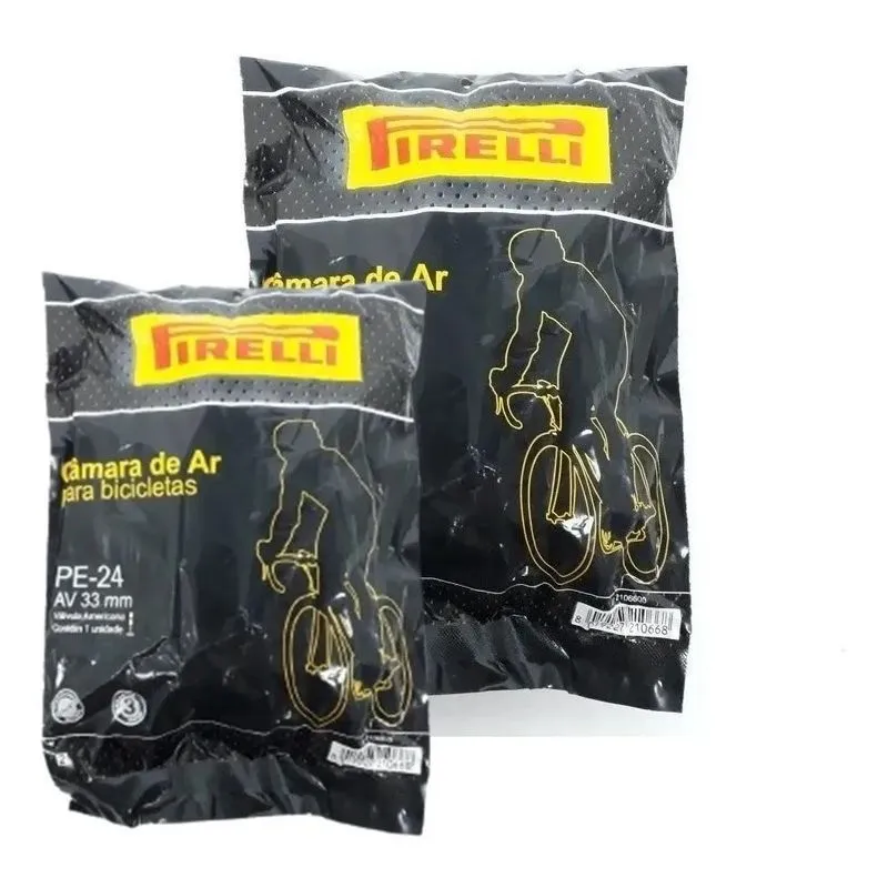 3x 2 Câmaras De Ar Bicicleta Aro 24 Pirelli Bico Grosso 33mm