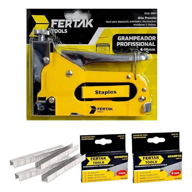 Grampeador Tapeceiro 4-14 Mm + 2100 Grampos