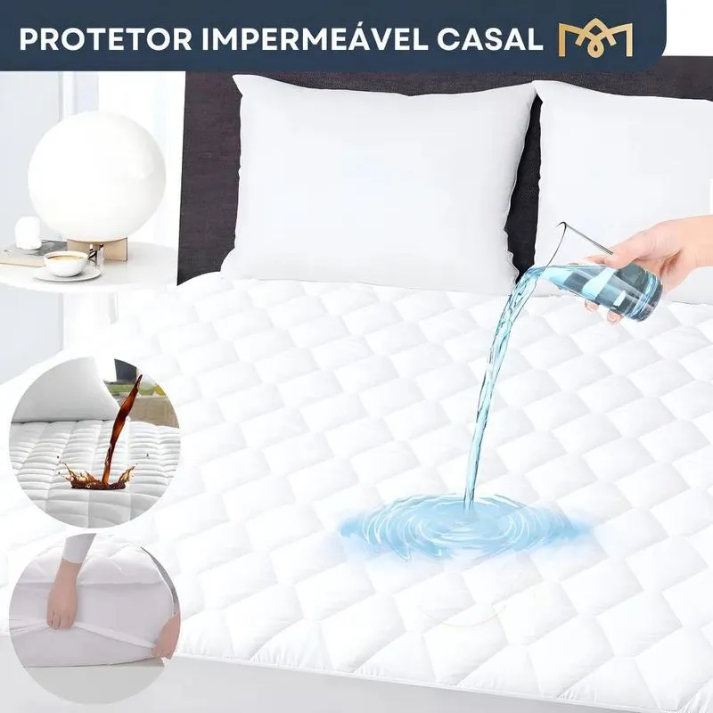 Capa Colchão Casal Impermeável Anti Mofo Protetor Matelado A
