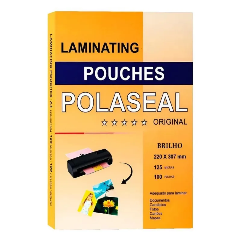Polaseal A4 Plástico Para Plastificação 220x307x0,05mm 100un