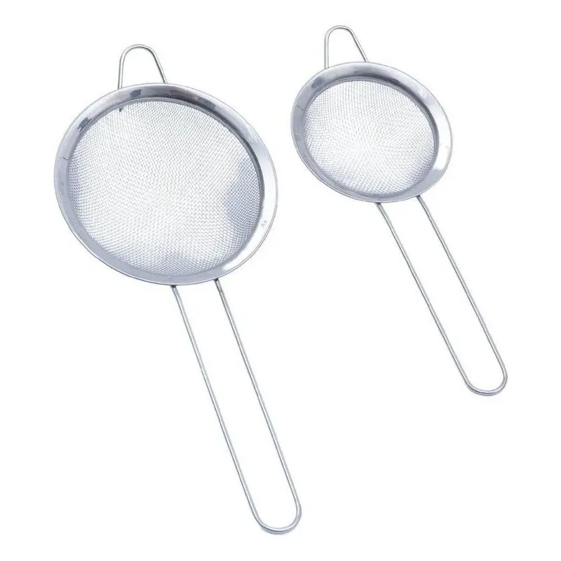 3x Kit 2 Peneiras Aço Inox Coador E Filtro De Sucos, Chás E