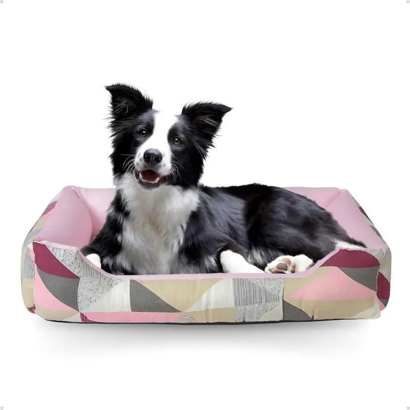 Cama Pet Média 70x50: Luxo, Conforto E Anti - Triângulo Rosa