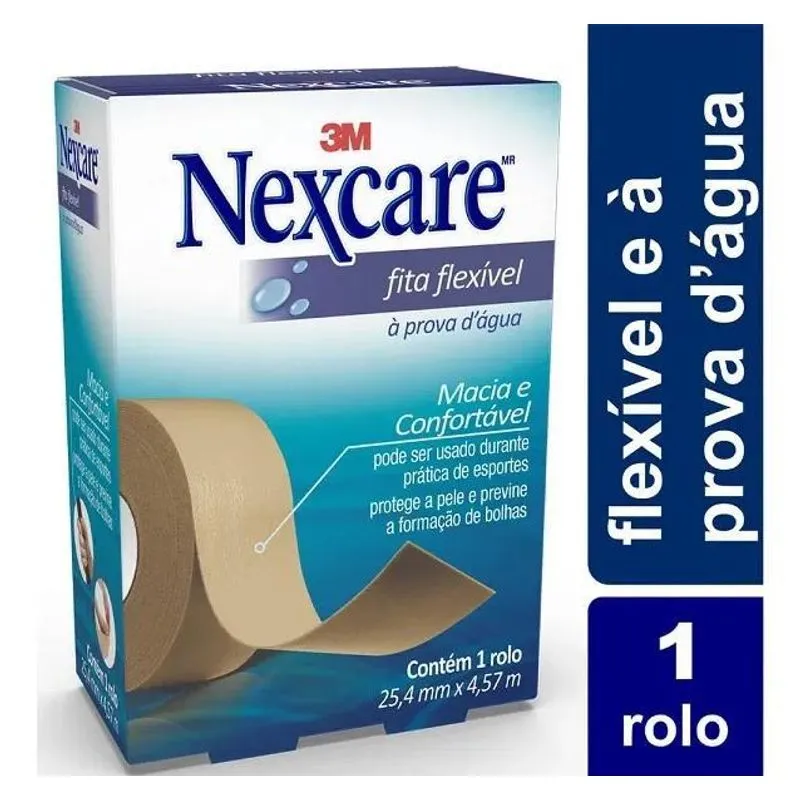 Fita Flexível Nexcare 25,4mm X 4,57m À Prova D'água