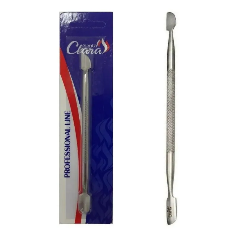 Espátula Dupla Para Cutícula Unha Aço Inox - Santa Clara