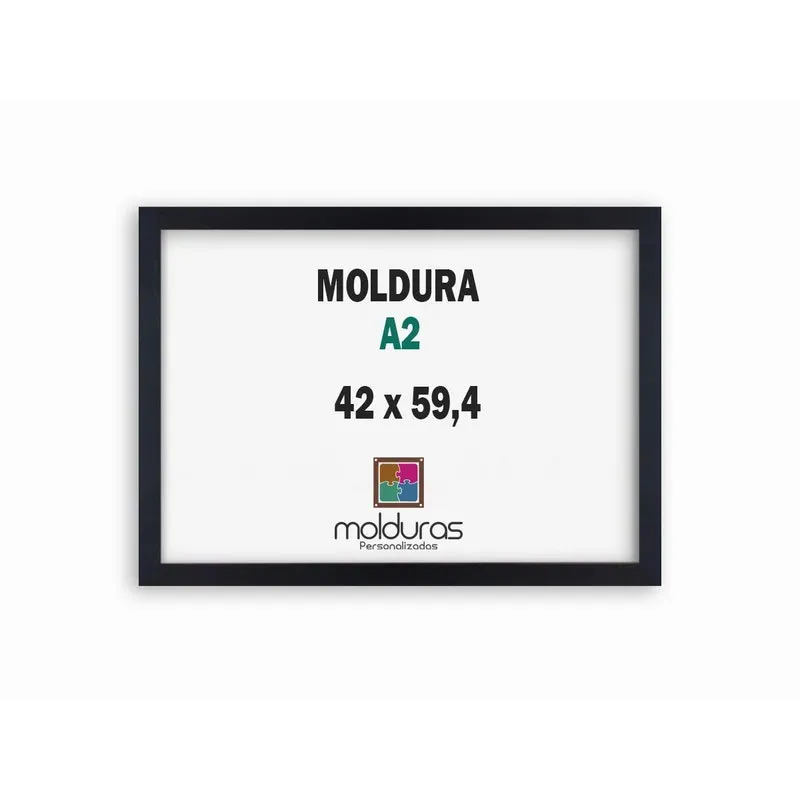Moldura A2 42x59,4 Preto Poster Decorativo Com Petg
