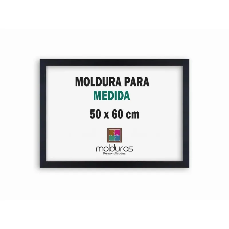 Moldura Quadro 50x60 Preto Poster Decorativo Com Petg