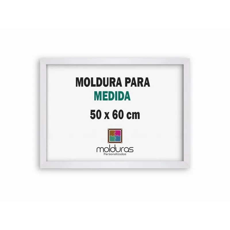 Moldura Quadro 50x60 Branco Poster Decorativo Com Petg