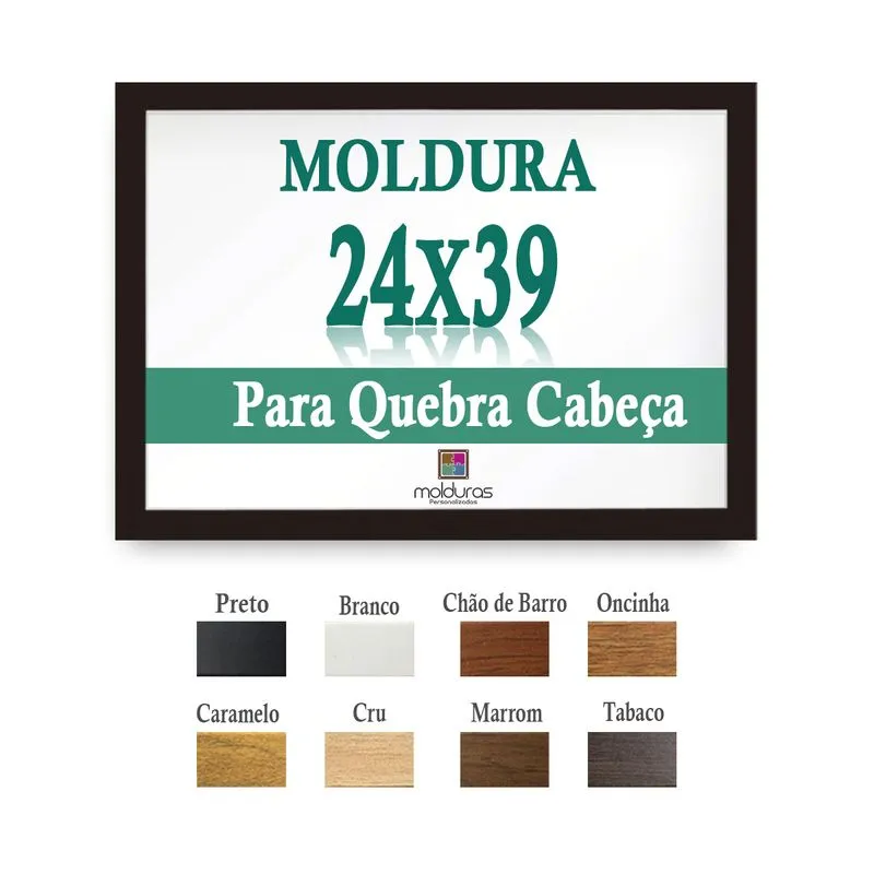 Moldura Quadro 24 X 39 Cm Quebra Cabeça Pais E Filhos C/petg