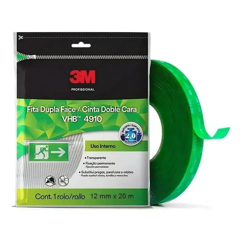 10x Fita Dupla Face Vhb 4910 12mm X 20 Metros