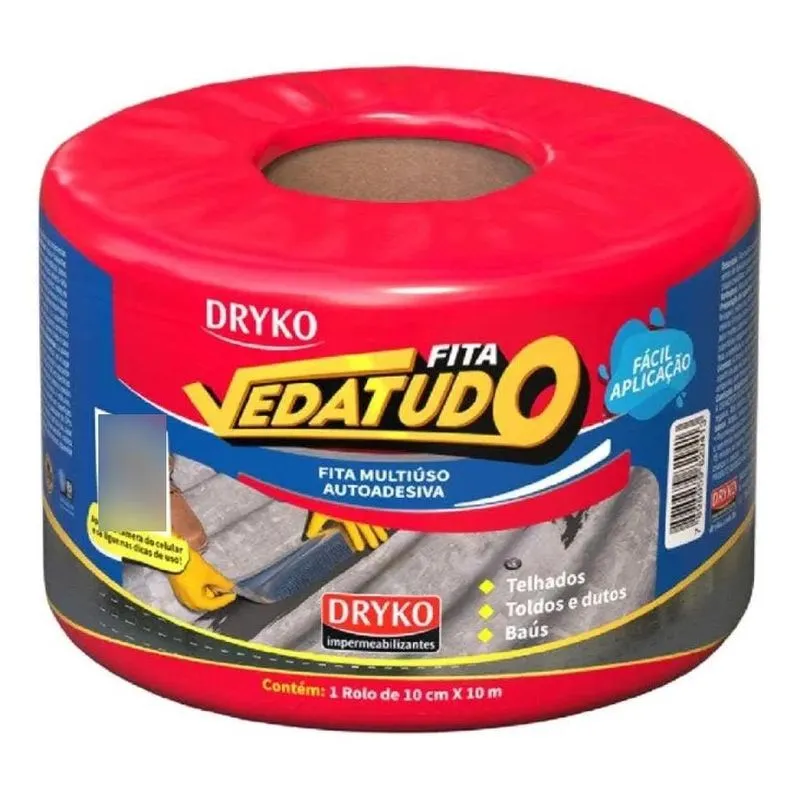 2x Manta Autoadesiva Asfáltica Dryko Fvd10 10cm X 10m Fita