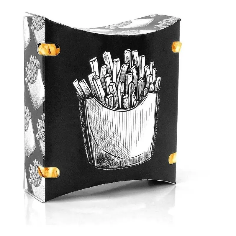 Caixa Batata Frita Delivery Preta Para Lanchonete 100 - Preto