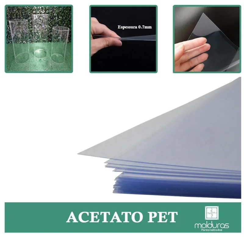 Chapa Acetato Transparente Cilindro 62x120 Cm Com 0,70 Mm