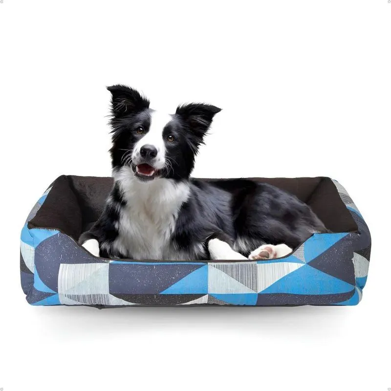 Cama Pet Média 70x50: Luxo, Conforto E Anti - Triângulo Azul