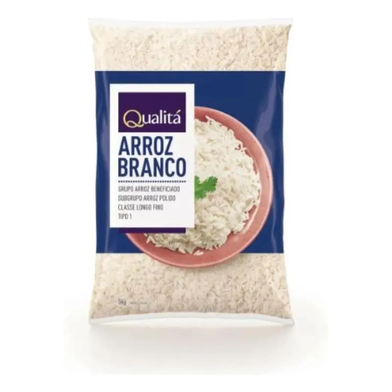 5x Arroz Branco Tipo 1 Qualitá Pacote 5kg
