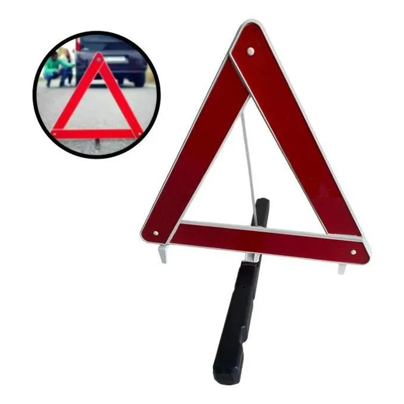 3x Triângulo Sinalização Carro Automotivo Emergência Univers