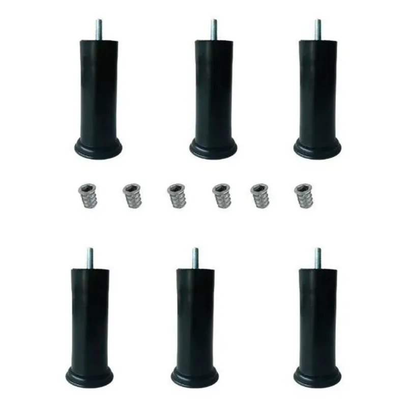 Pé De Cama Box Com Bucha Americana Kit 6 Pés 12cm