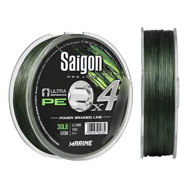 5x Linha De Pesca Multifilamento Saigon X4 Marine Sports 4 F