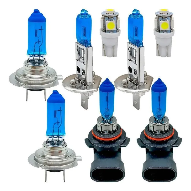 Kit Lâmpadas Super Brancas H1 H7 T10 - Voyage G5 2008 A 2013