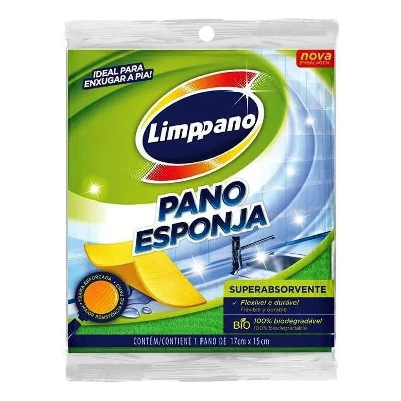 5x Pano Esponja Enxugar A Pia Bancadas Limppano