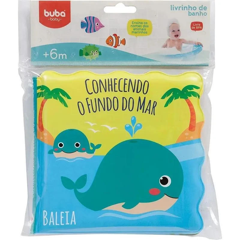 3x Buba Livrinho De Banho Multicolorido Animais Marinhos Fun