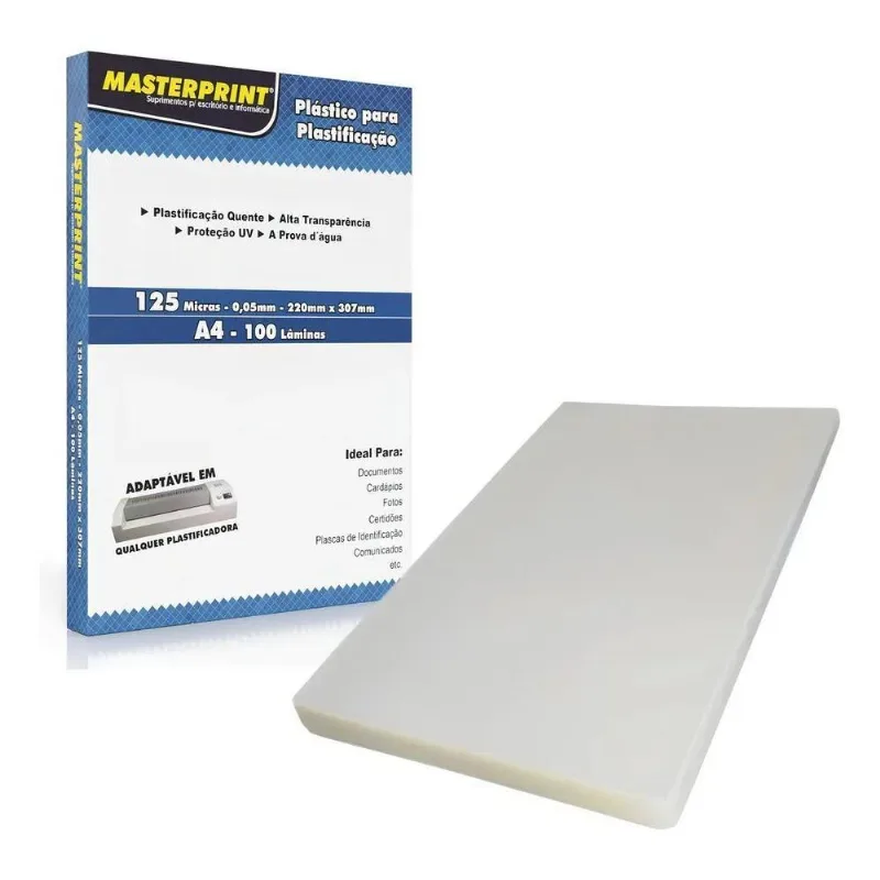 Plástico Para Plastificação Masterprint A4 220x307mm 0,05 100