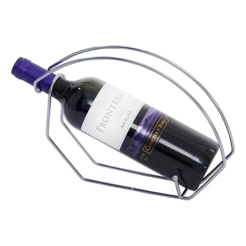 Adega Cromado Suporte Porta Garrafa De Vinho Para Mesa Bar