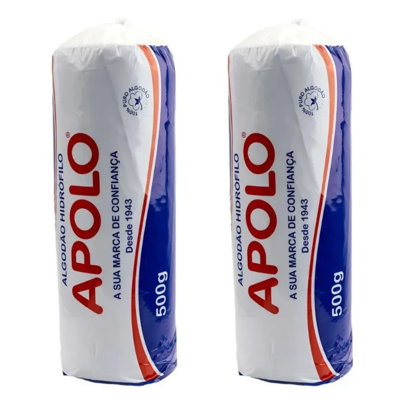 3x Kit Algodão Apolo Em Rolo - 2 Embalagens De 500g