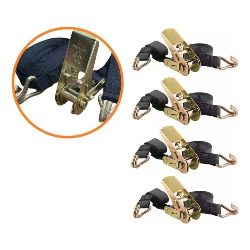 3x Kit 4 Conjuntos Catraca E Cinta Amarração De Cargas 800kg