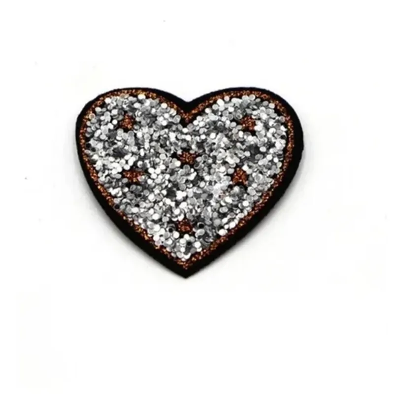 Aplique Patch Coração 10 Peças 4,1 X 4,1cm Brilho
