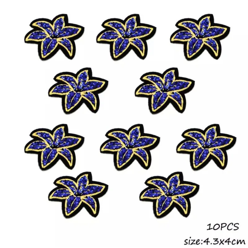 Aplique Patch 10 Peças Flor De Lotus 4x4cm Brilho