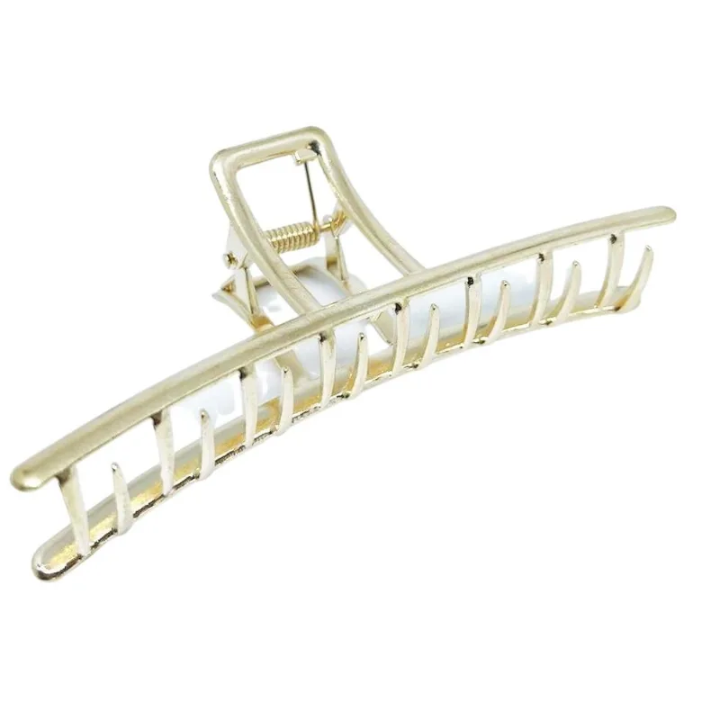 Prendedor De Cabelo Piranha Metal Banhado Dourado 12 Cm