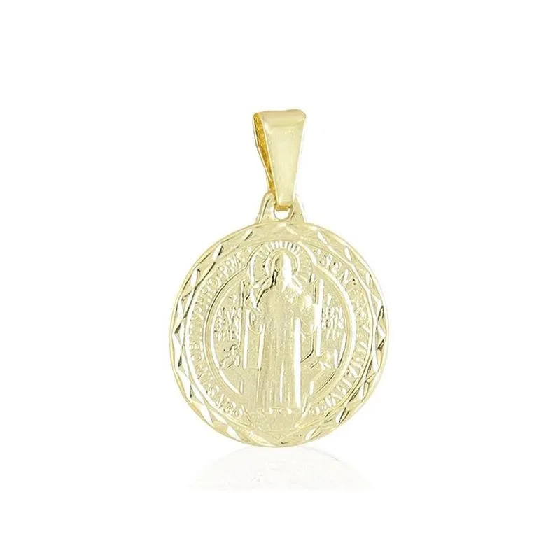 Pingente Sao Bento Banhado A Ouro 18K
