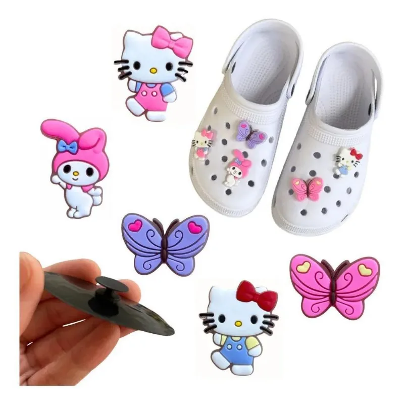Kit 5 Pins Botons Bottons Emborrachados Para Crocs Variados