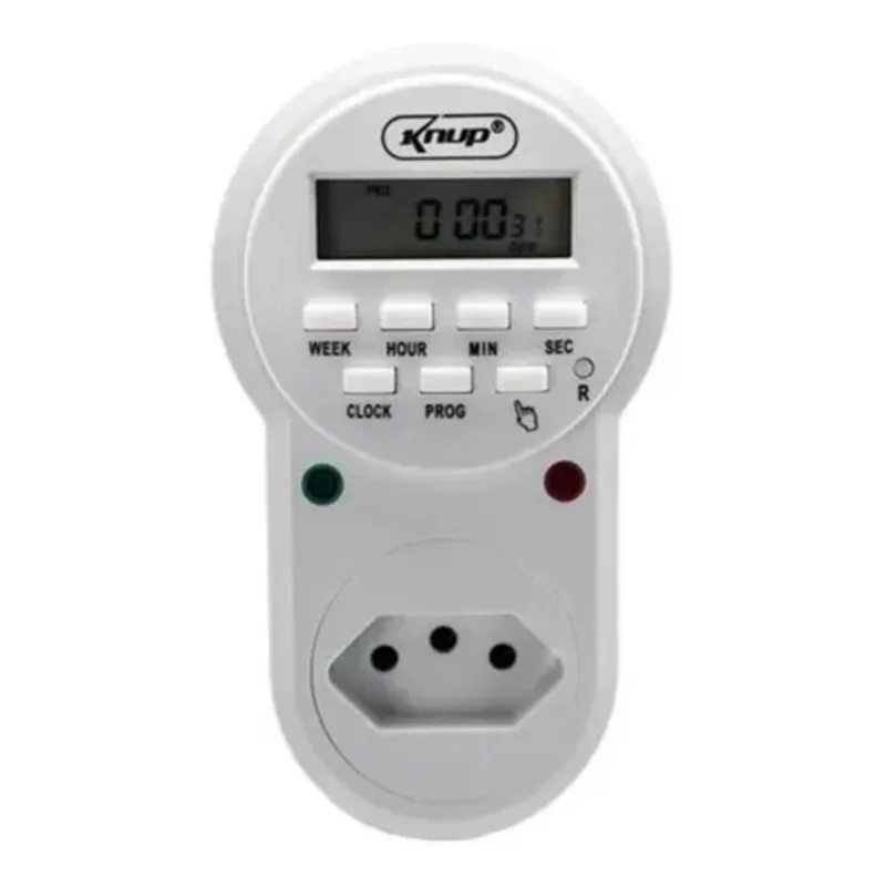 Timer Temporizador Digital Tomada Br Bivolt 10a 2200w