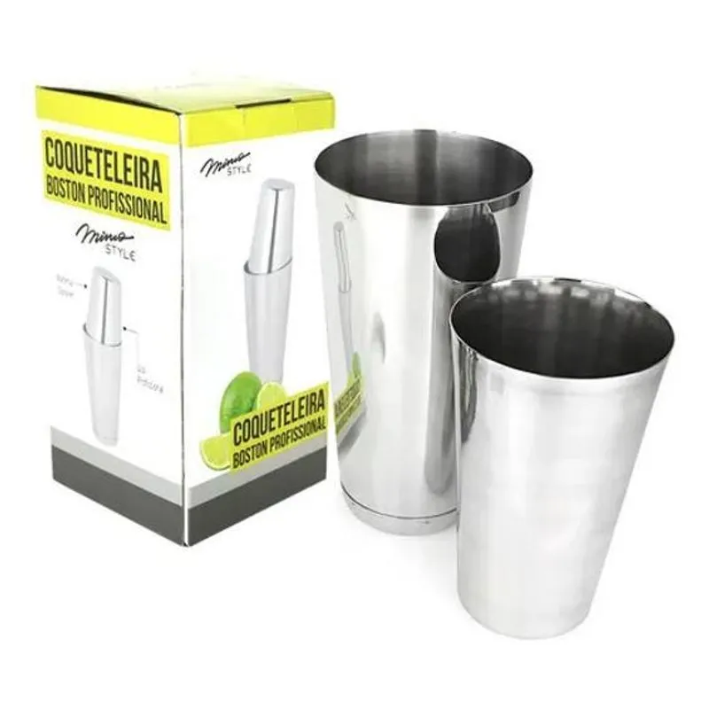 3x Coqueteleira Boston Inox 28oz Com Peso E 18oz Sem Peso