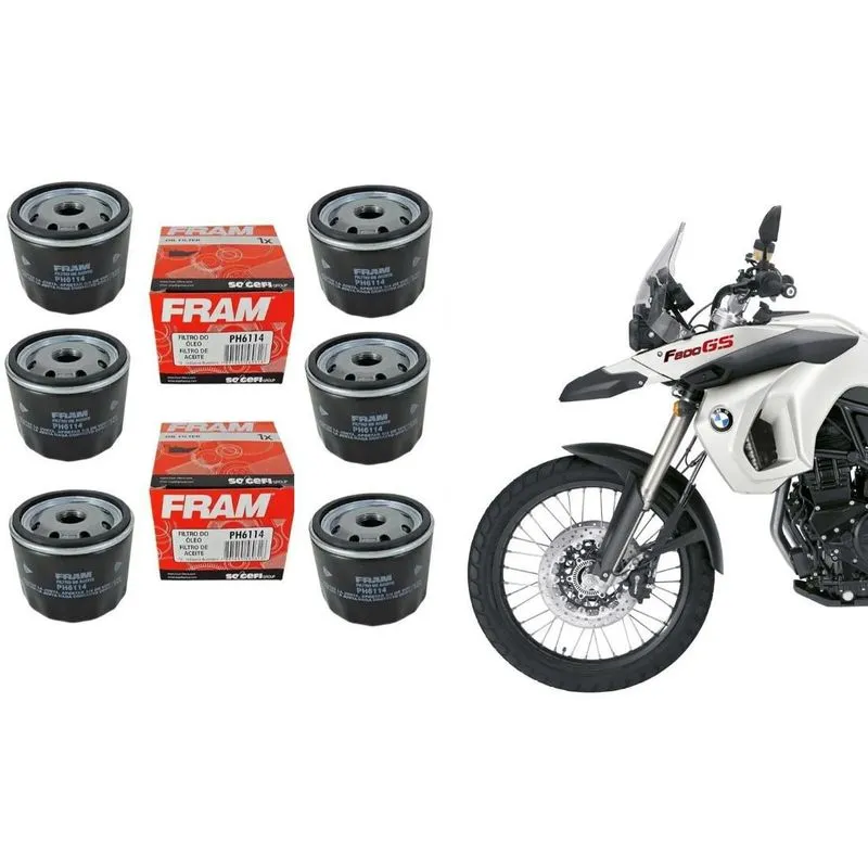 Kit 6 Filtros Óleo Fram Ph6114 Bmw F800gs F800gt F800r F800s